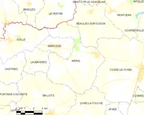 Poziția localității Méral