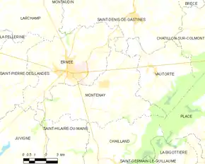 Poziția localității Montenay