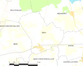 Poziția localității Neau