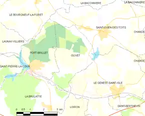 Poziția localității Olivet