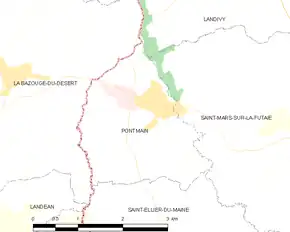 Poziția localității Pontmain