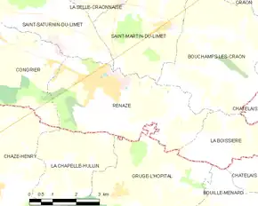 Poziția localității Renazé