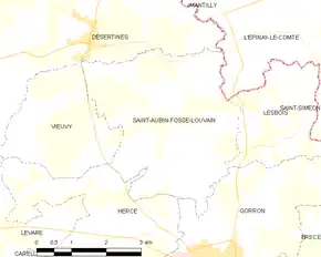 Poziția localității Saint-Aubin-Fosse-Louvain