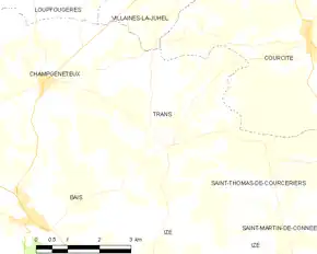 Poziția localității Trans