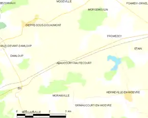 Poziția localității Abaucourt-Hautecourt