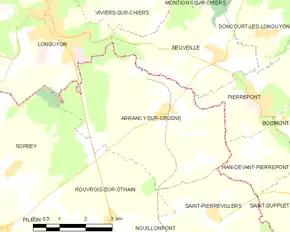 Poziția localității Arrancy-sur-Crusne