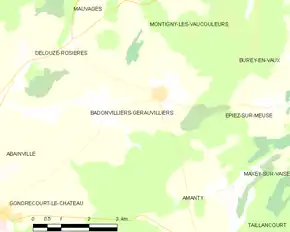 Poziția localității Badonvilliers-Gérauvilliers