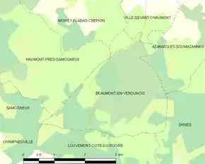 Poziția localității Beaumont-en-Verdunois