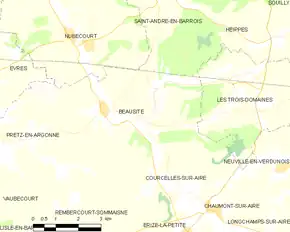 Poziția localității Beausite