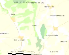 Poziția localității Belrain