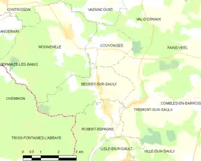Poziția localității Beurey-sur-Saulx