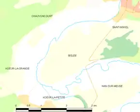 Poziția localității Bislée