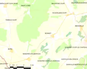 Poziția localității Bonnet