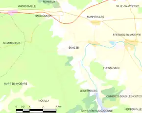 Poziția localității Bonzée
