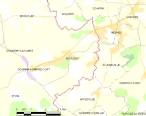 Poziția localității Bouligny