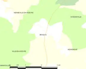 Poziția localității Braquis