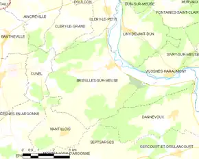 Poziția localității Brieulles-sur-Meuse