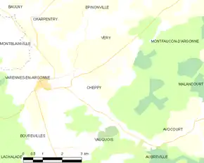 Poziția localității Cheppy
