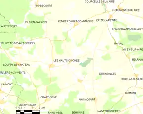 Poziția localității Les Hauts-de-Chée