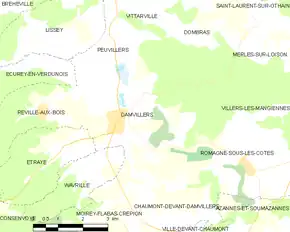Poziția localității Damvillers