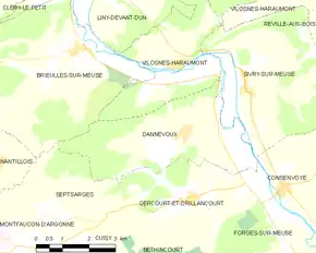 Poziția localității Dannevoux