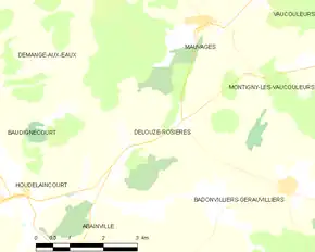 Poziția localității Delouze-Rosières