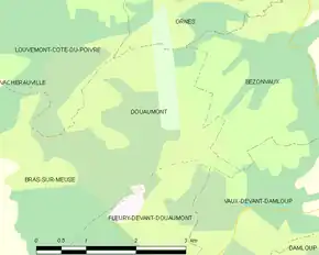 Poziția localității Douaumont