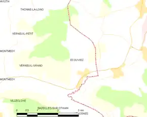 Poziția localității Écouviez