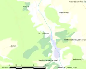 Poziția localității Les Éparges