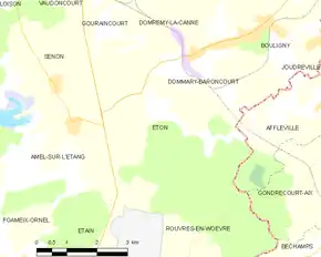 Poziția localității Éton