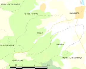 Poziția localității Étraye
