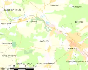 Poziția localității Fains-Véel