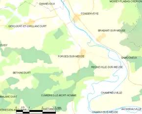 Poziția localității Forges-sur-Meuse
