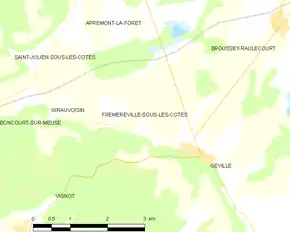 Poziția localității Frémeréville-sous-les-Côtes