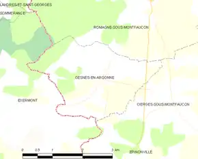 Poziția localității Gesnes-en-Argonne