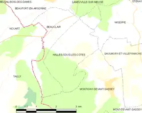 Poziția localității Halles-sous-les-Côtes