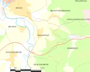 Poziția localității Haudainville