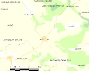 Poziția localității Ippécourt