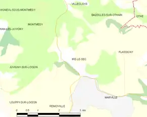 Poziția localității Iré-le-Sec