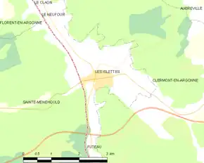 Poziția localității Les Islettes