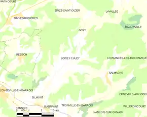 Poziția localității Loisey-Culey