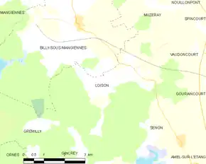 Poziția localității Loison