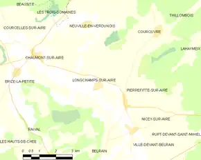 Poziția localității Longchamps-sur-Aire