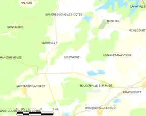 Poziția localității Loupmont