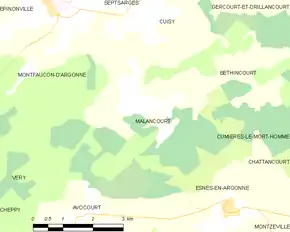 Poziția localității Malancourt