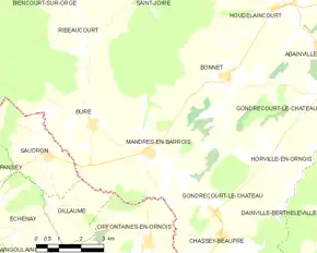 Poziția localității Mandres-en-Barrois
