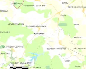 Poziția localității Mangiennes