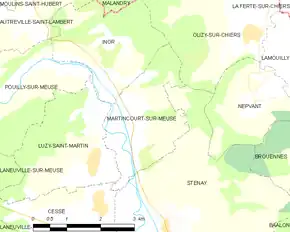 Poziția localității Martincourt-sur-Meuse