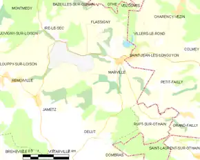 Poziția localității Marville