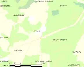 Poziția localității Maulan